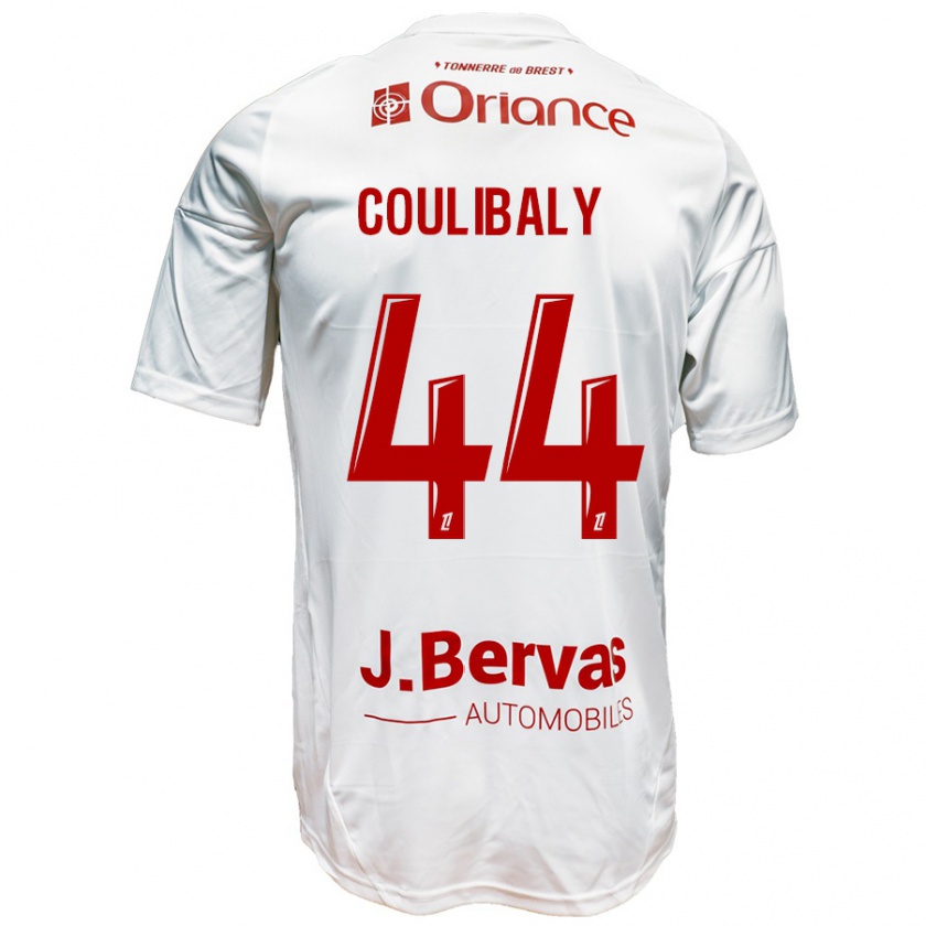 Kandiny Gyermek Soumaïla Coulibaly #44 Fehér Piros Idegenbeli Jersey 2024/25 Mez Póló Ing