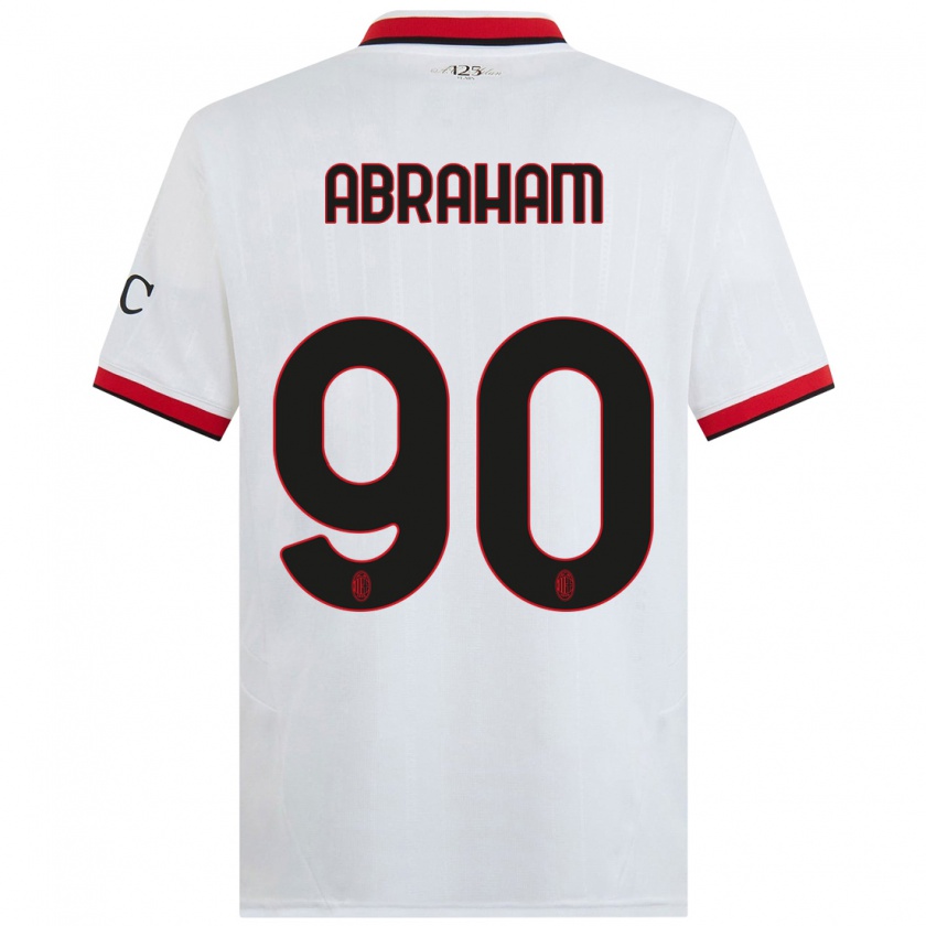 Kandiny Gyermek Tammy Abraham #90 Fehér Fekete Piros Idegenbeli Jersey 2024/25 Mez Póló Ing