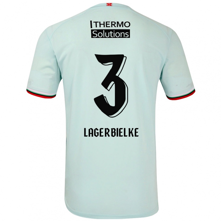 Kandiny Gyermek Gustaf Lagerbielke #3 Világoszöld Idegenbeli Jersey 2024/25 Mez Póló Ing