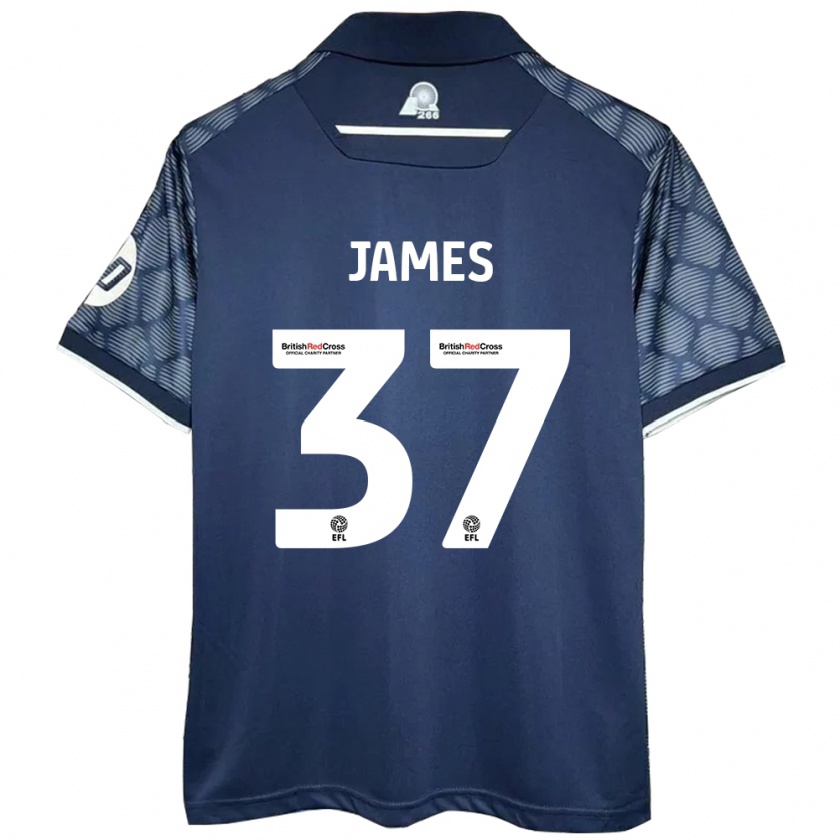 Kandiny Gyermek Matty James #37 Fekete Idegenbeli Jersey 2024/25 Mez Póló Ing