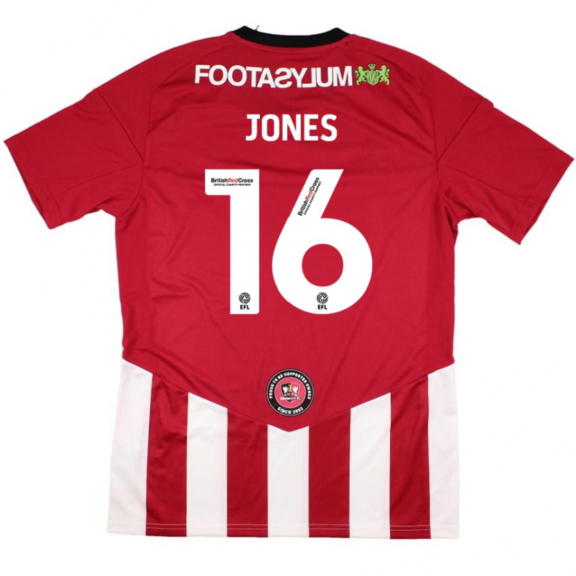 Kandiny Gyermek Patrick Jones #16 Piros Fehér Hazai Jersey 2024/25 Mez Póló Ing