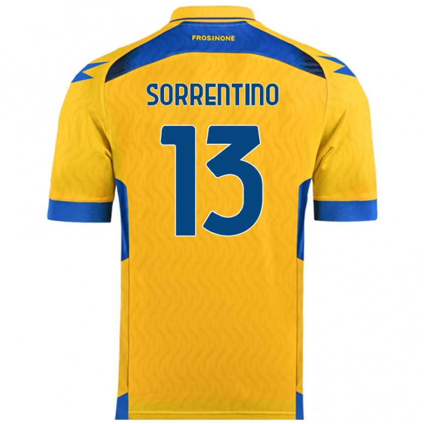 Kandiny Gyermek Alessandro Sorrentino #13 Sárga Hazai Jersey 2024/25 Mez Póló Ing