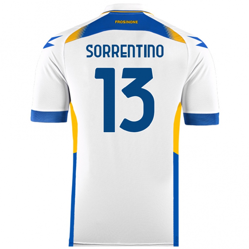 Kandiny Gyermek Alessandro Sorrentino #13 Fehér Idegenbeli Jersey 2024/25 Mez Póló Ing