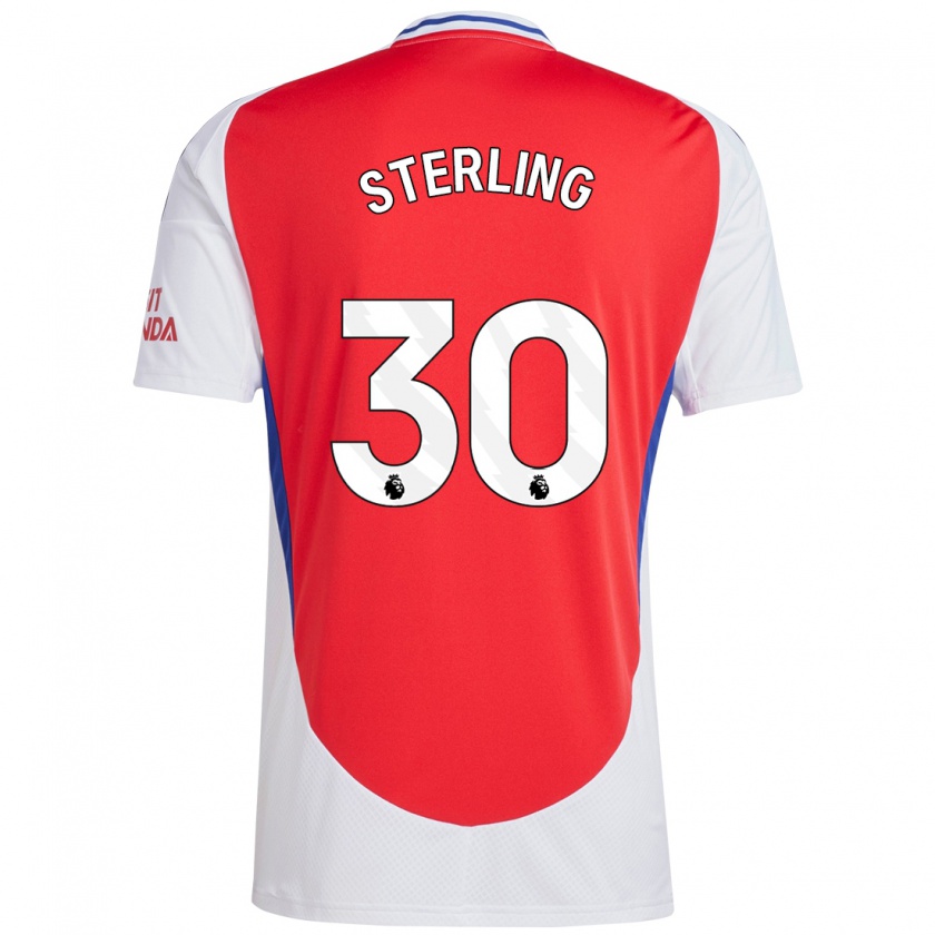 Kandiny Férfi Raheem Sterling #30 Piros Fehér Hazai Jersey 2024/25 Mez Póló Ing