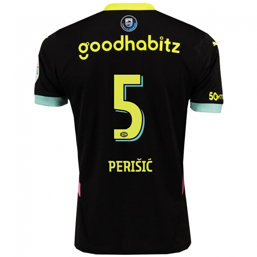 Kandiny Férfi Ivan Perisic #5 Fekete Sárga Idegenbeli Jersey 2024/25 Mez Póló Ing