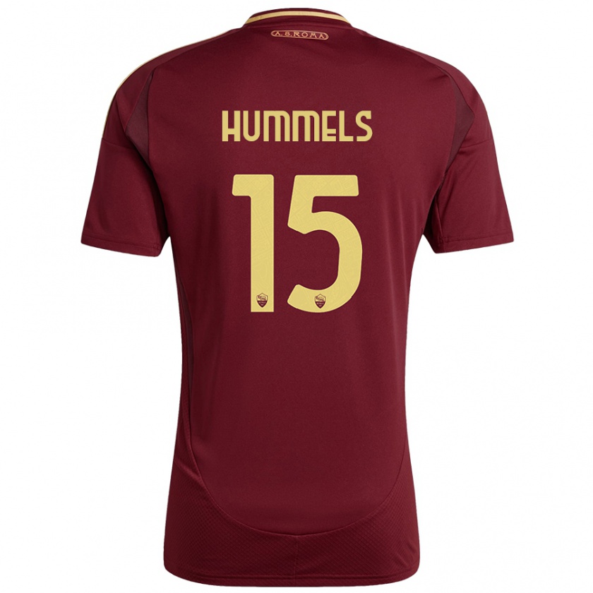 Kandiny Férfi Mats Hummels #15 Vörös Barna Arany Hazai Jersey 2024/25 Mez Póló Ing