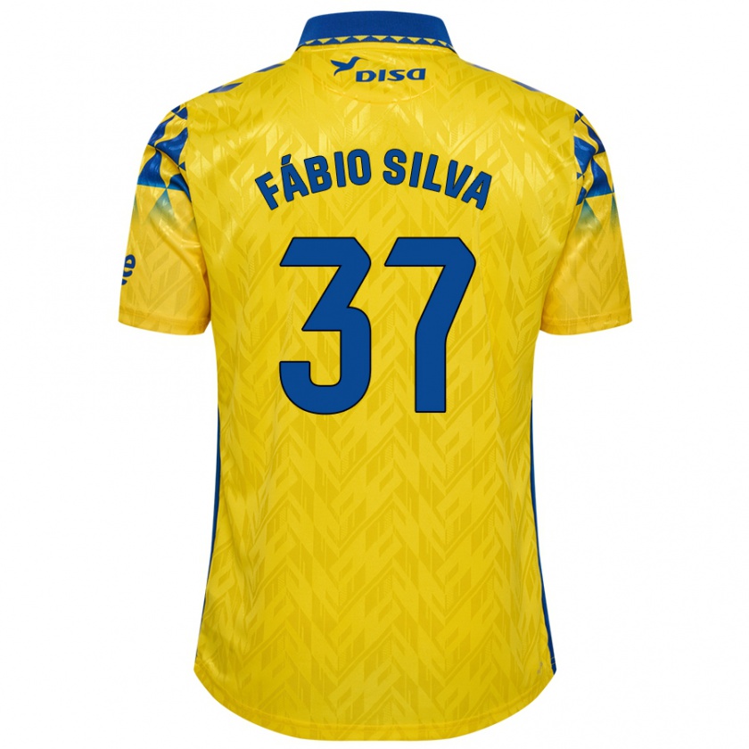 Kandiny Férfi Fábio Silva #37 Sárga Kék Hazai Jersey 2024/25 Mez Póló Ing