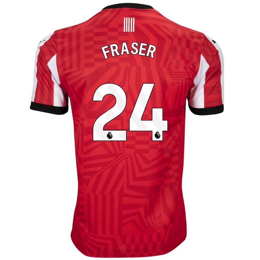 Kandiny Férfi Ryan Fraser #24 Piros Fehér Hazai Jersey 2024/25 Mez Póló Ing