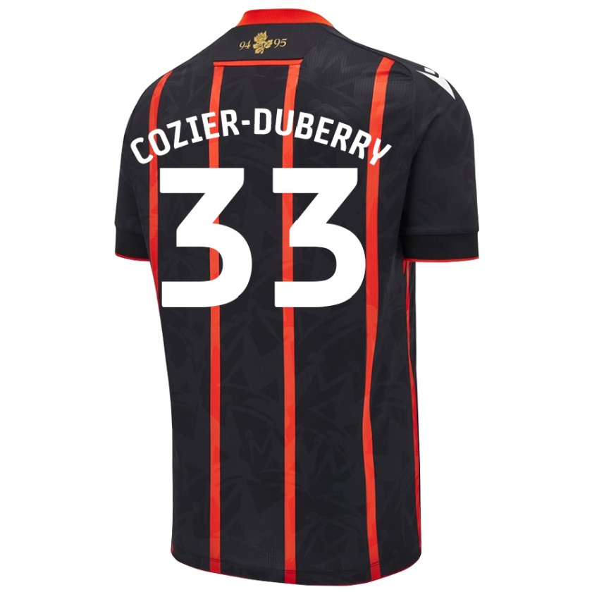 Kandiny Férfi Amario Cozier-Duberry #33 Fekete Piros Idegenbeli Jersey 2024/25 Mez Póló Ing