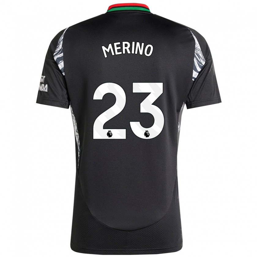 Kandiny Férfi Mikel Merino #23 Fekete Idegenbeli Jersey 2024/25 Mez Póló Ing