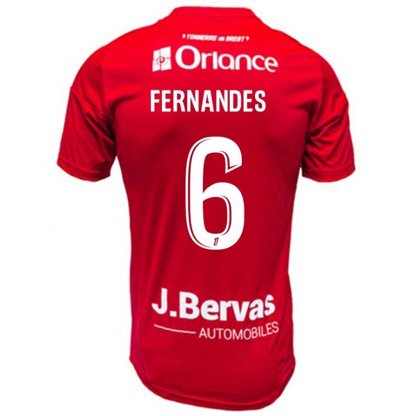 Kandiny Férfi Edimilson Fernandes #6 Piros Fehér Hazai Jersey 2024/25 Mez Póló Ing