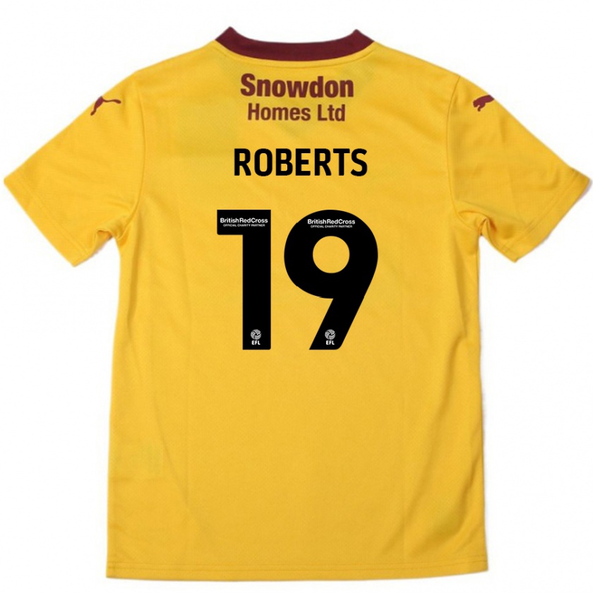 Kandiny Férfi Tyler Roberts #19 Narancssárga Burgundi Idegenbeli Jersey 2024/25 Mez Póló Ing