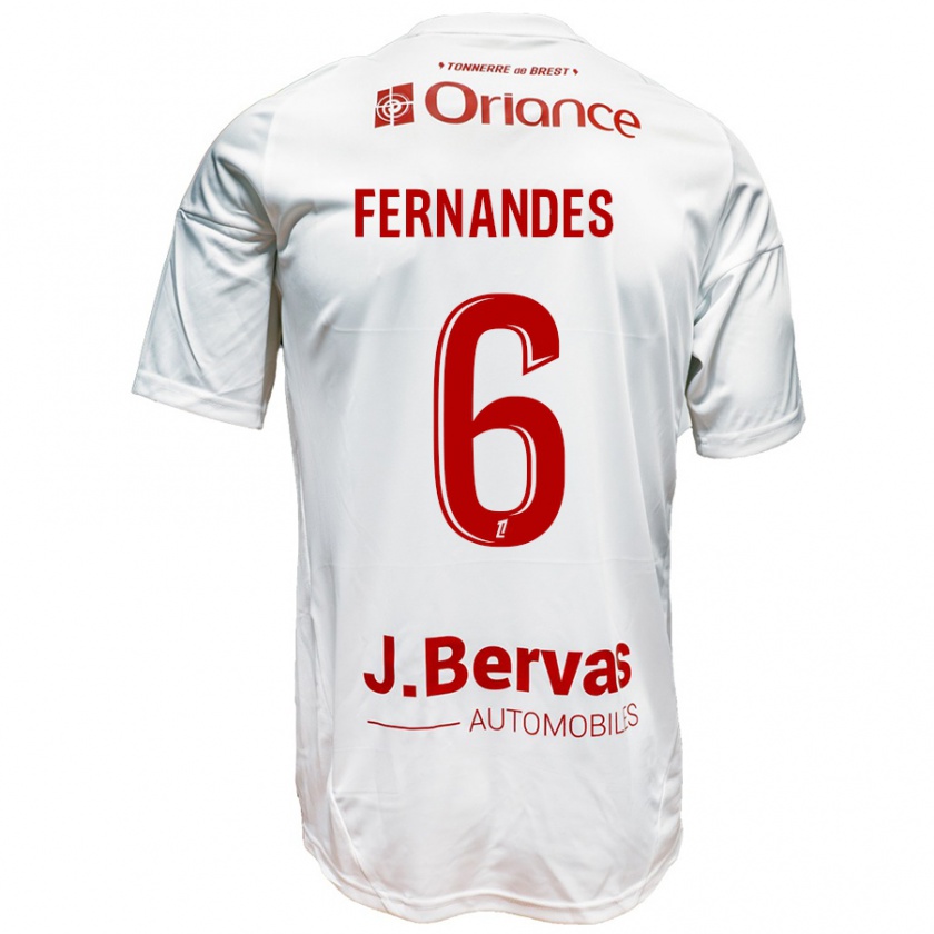 Kandiny Férfi Edimilson Fernandes #6 Fehér Piros Idegenbeli Jersey 2024/25 Mez Póló Ing