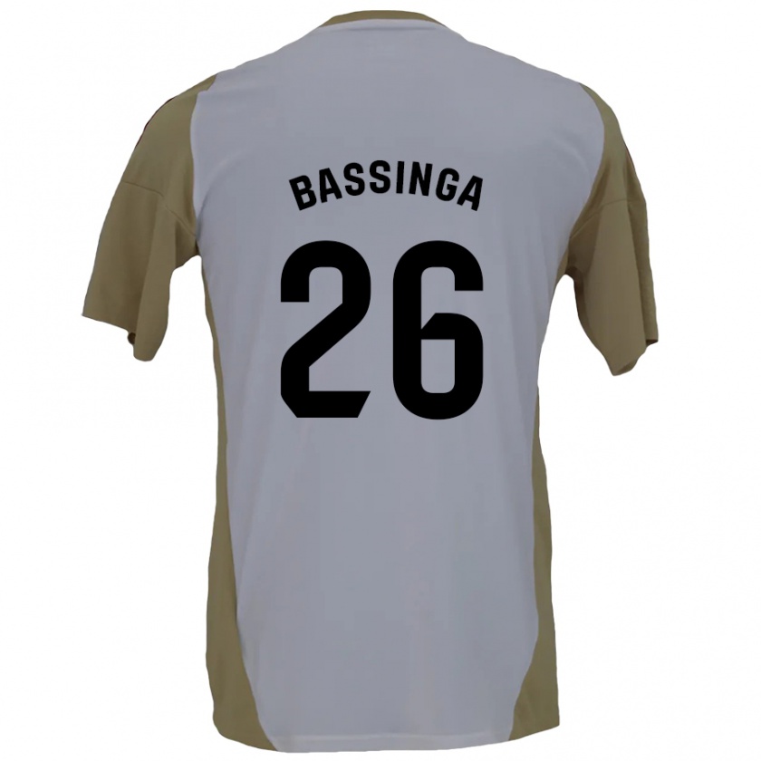 Kandiny Férfi Aboubacar Bassinga #26 Barna Fehér Idegenbeli Jersey 2024/25 Mez Póló Ing