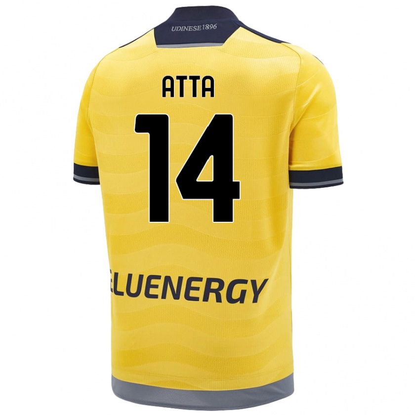 Kandiny Férfi Arthur Atta #14 Aranysárga Idegenbeli Jersey 2024/25 Mez Póló Ing