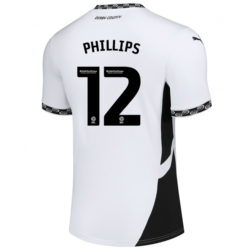 Kandiny Női Nathaniel Phillips #12 Fehér Fekete Hazai Jersey 2024/25 Mez Póló Ing