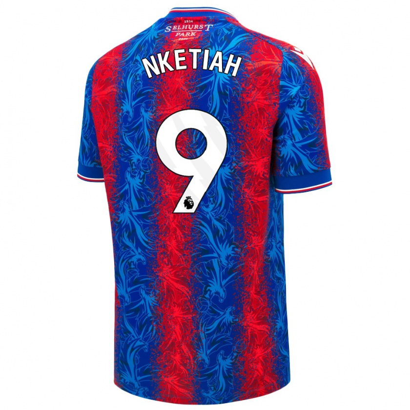 Kandiny Női Eddie Nketiah #9 Piros Kék Csíkok Hazai Jersey 2024/25 Mez Póló Ing