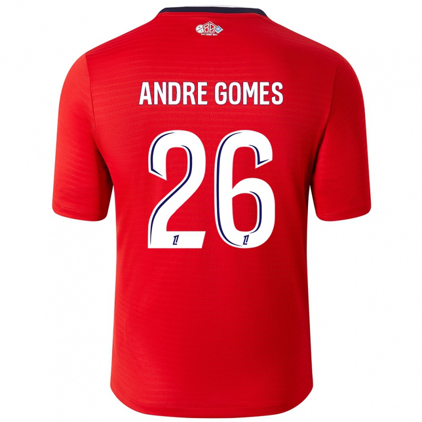 Kandiny Női André Gomes #26 Piros Fehér Hazai Jersey 2024/25 Mez Póló Ing