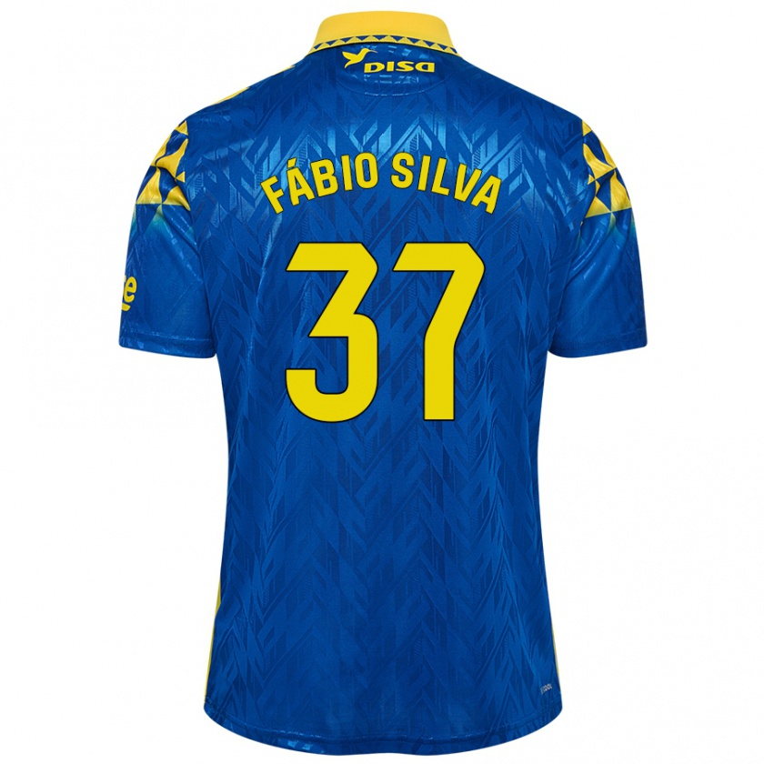 Kandiny Női Fábio Silva #37 Kék Sárga Idegenbeli Jersey 2024/25 Mez Póló Ing