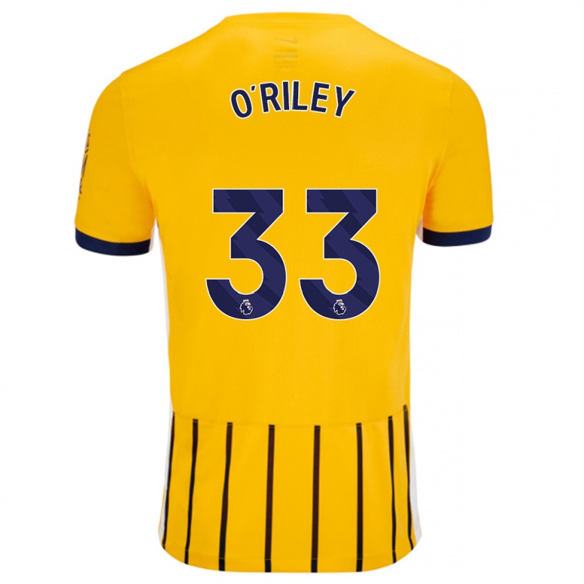 Kandiny Női Matt O'riley #33 Arany Kék Csíkos Idegenbeli Jersey 2024/25 Mez Póló Ing