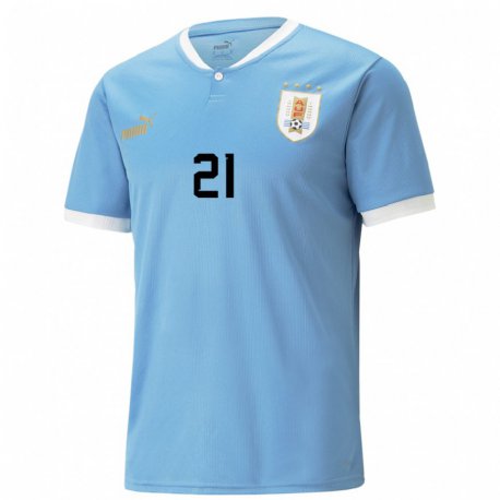 Kandiny Gyermek Uruguayi Gullermo Varela #21 Kék Hazai Jersey 22-24 Mez Póló Ing