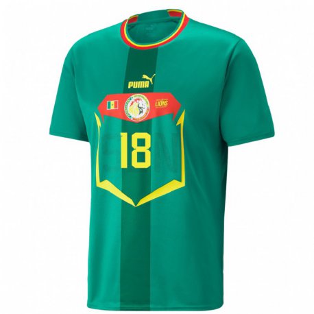 Kandiny Gyermek Szenegáli Ismaila Sarr #18 Zöld Idegenbeli Jersey 22-24 Mez Póló Ing