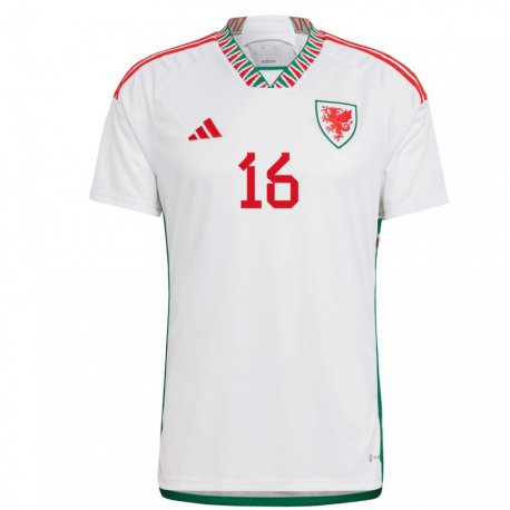 Kandiny Férfi Walesi Harry Jewitt White #16 Fehér Idegenbeli Jersey 22-24 Mez Póló Ing