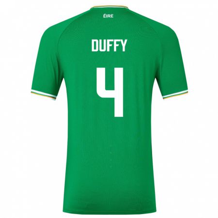 Kandiny Gyermek Ír-Sziget Shane Duffy #4 Zöld Hazai Jersey 24-26 Mez Póló Ing