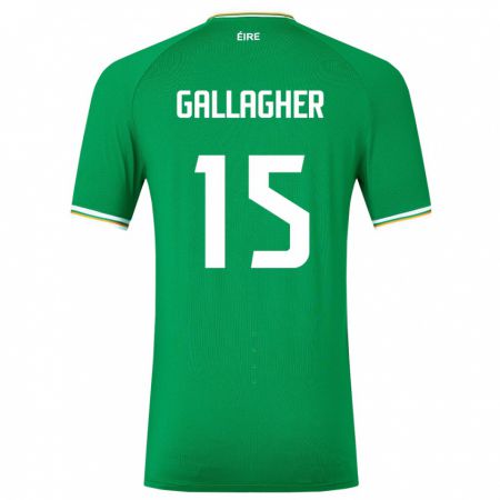 Kandiny Gyermek Ír-Sziget Oisín Gallagher #15 Zöld Hazai Jersey 24-26 Mez Póló Ing