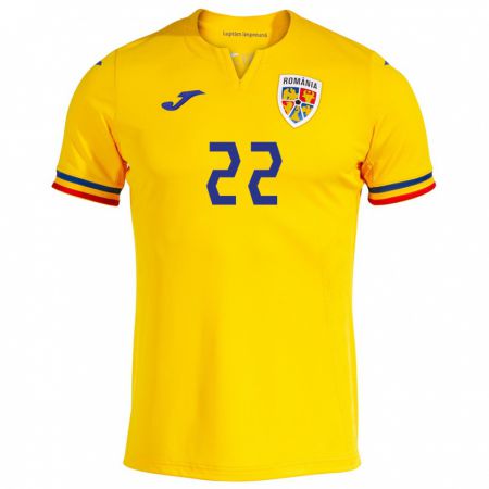 Kandiny Gyermek Románia Carmen Marcu #22 Sárga Hazai Jersey 24-26 Mez Póló Ing