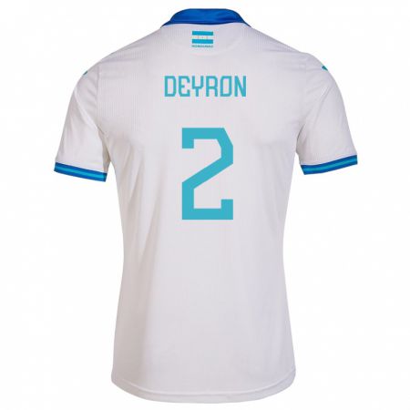 Kandiny Gyermek Honduras Deyron Martínez #2 Fehér Hazai Jersey 24-26 Mez Póló Ing