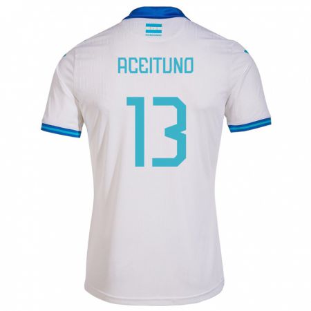 Kandiny Gyermek Honduras Marco Aceituno #13 Fehér Hazai Jersey 24-26 Mez Póló Ing