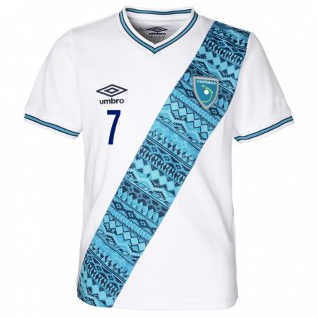 Kandiny Gyermek Guatemala Leslie Ramírez #7 Fehér Hazai Jersey 24-26 Mez Póló Ing