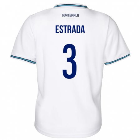 Kandiny Gyermek Guatemala Carlos Estrada #3 Fehér Hazai Jersey 24-26 Mez Póló Ing