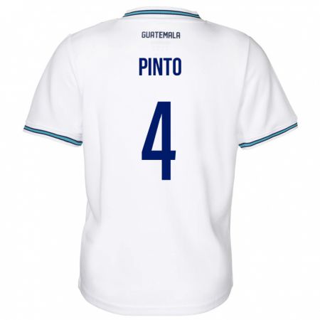 Kandiny Gyermek Guatemala José Carlos Pinto #4 Fehér Hazai Jersey 24-26 Mez Póló Ing