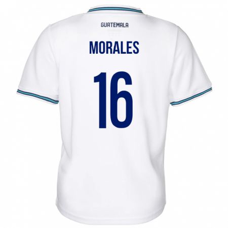 Kandiny Gyermek Guatemala José Morales #16 Fehér Hazai Jersey 24-26 Mez Póló Ing