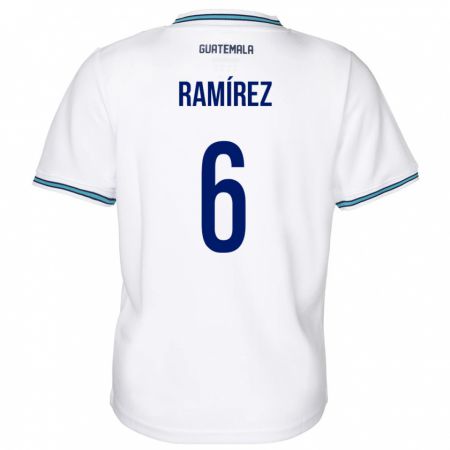 Kandiny Gyermek Guatemala Kevin Ramírez #6 Fehér Hazai Jersey 24-26 Mez Póló Ing