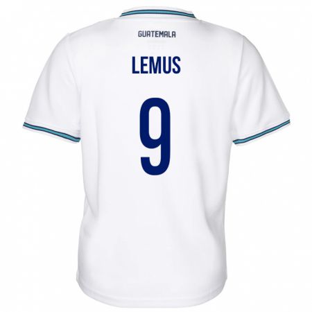 Kandiny Gyermek Guatemala Erick Lemus #9 Fehér Hazai Jersey 24-26 Mez Póló Ing