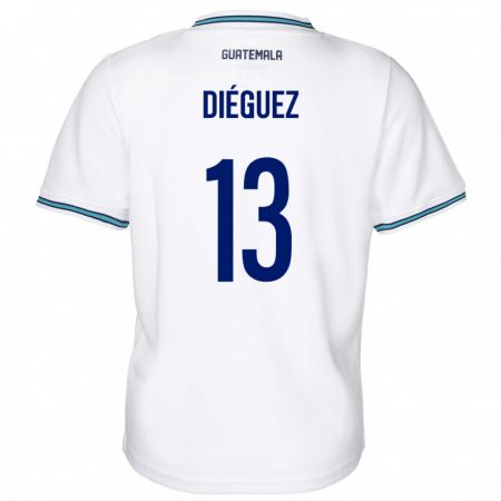 Kandiny Gyermek Guatemala Jonathan Diéguez #13 Fehér Hazai Jersey 24-26 Mez Póló Ing