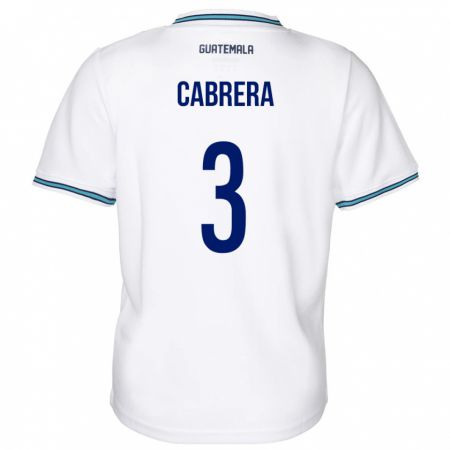 Kandiny Gyermek Guatemala Gabriel Cabrera #3 Fehér Hazai Jersey 24-26 Mez Póló Ing