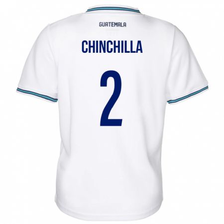 Kandiny Gyermek Guatemala Nicolás Chinchilla #2 Fehér Hazai Jersey 24-26 Mez Póló Ing