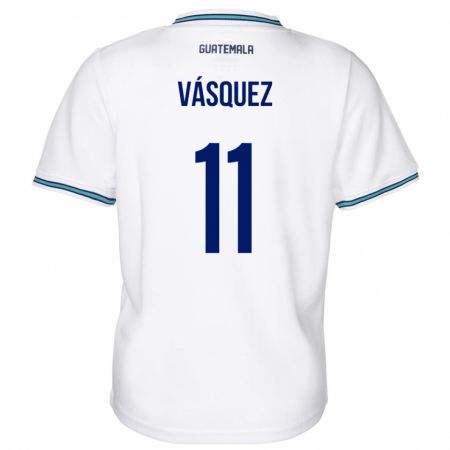 Kandiny Gyermek Guatemala Gabino Vásquez #11 Fehér Hazai Jersey 24-26 Mez Póló Ing