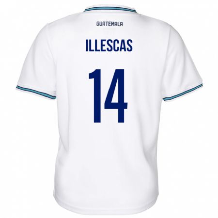 Kandiny Gyermek Guatemala Kevin Illescas #14 Fehér Hazai Jersey 24-26 Mez Póló Ing