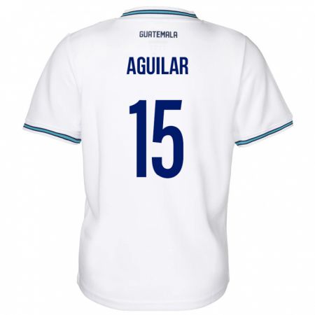 Kandiny Gyermek Guatemala Carlos Aguilar #15 Fehér Hazai Jersey 24-26 Mez Póló Ing