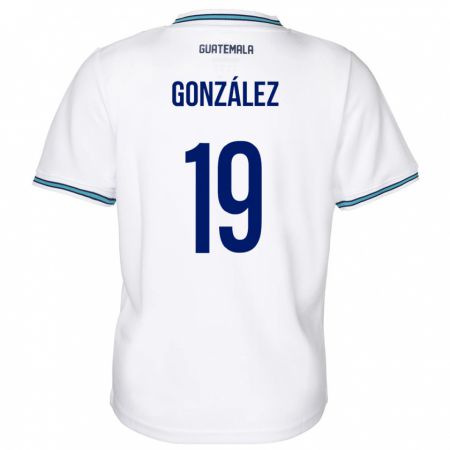 Kandiny Gyermek Guatemala Karen González #19 Fehér Hazai Jersey 24-26 Mez Póló Ing