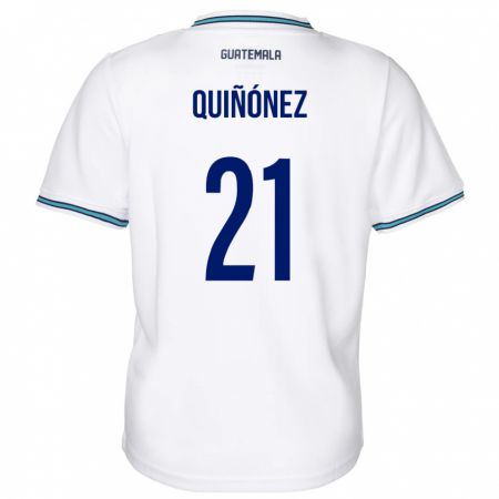 Kandiny Gyermek Guatemala Andrea Quiñónez #21 Fehér Hazai Jersey 24-26 Mez Póló Ing