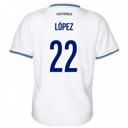 Kandiny Gyermek Guatemala Whitney López #22 Fehér Hazai Jersey 24-26 Mez Póló Ing