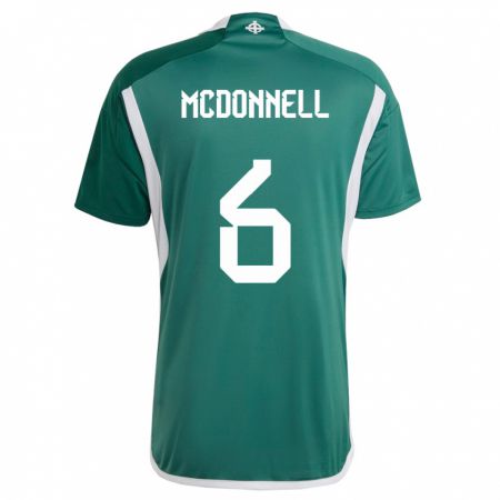 Kandiny Gyermek Észak-Írország Jamie Mcdonnell #6 Zöld Hazai Jersey 24-26 Mez Póló Ing