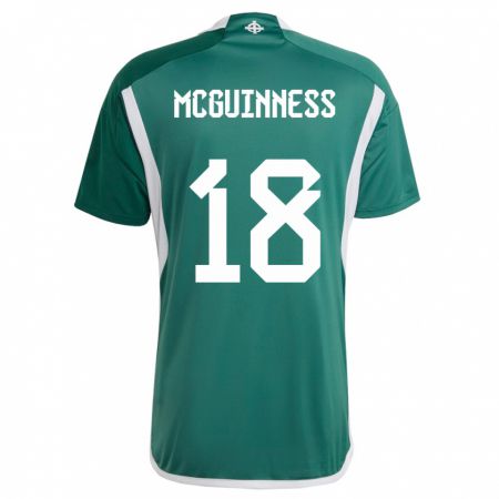 Kandiny Gyermek Észak-Írország Caitlin Mcguinness #18 Zöld Hazai Jersey 24-26 Mez Póló Ing