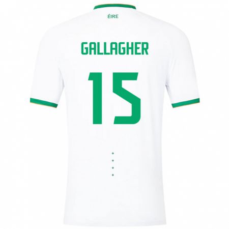 Kandiny Gyermek Ír-Sziget Oisín Gallagher #15 Fehér Idegenbeli Jersey 24-26 Mez Póló Ing